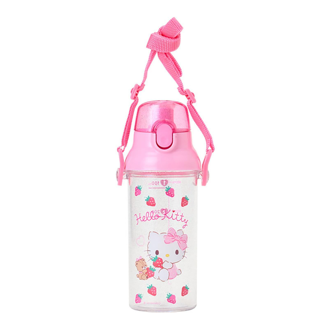 【震撼精品百貨】Hello Kitty 凱蒂貓~日本sanrio三麗鷗 KITTY兒童直飲透明水壺480ml-草莓*60571