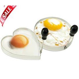 不銹鋼煎蛋器 煎蛋模具 心形煎蛋器 圓形煎蛋器 2件套裝-7201005