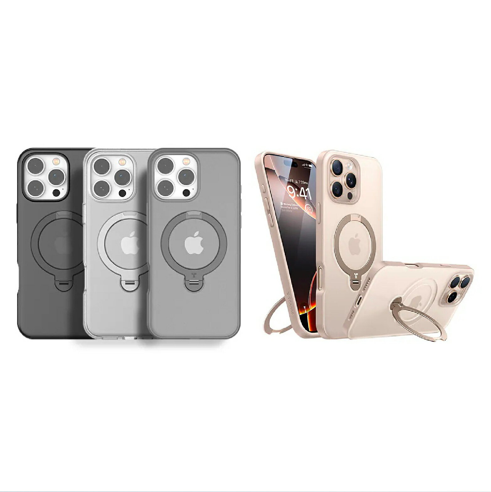 TORRAS 磁吸 支架 防摔殼 手機殼 保護殼 支援 MagSafe 適 iPhone 16 Plus Pro Max