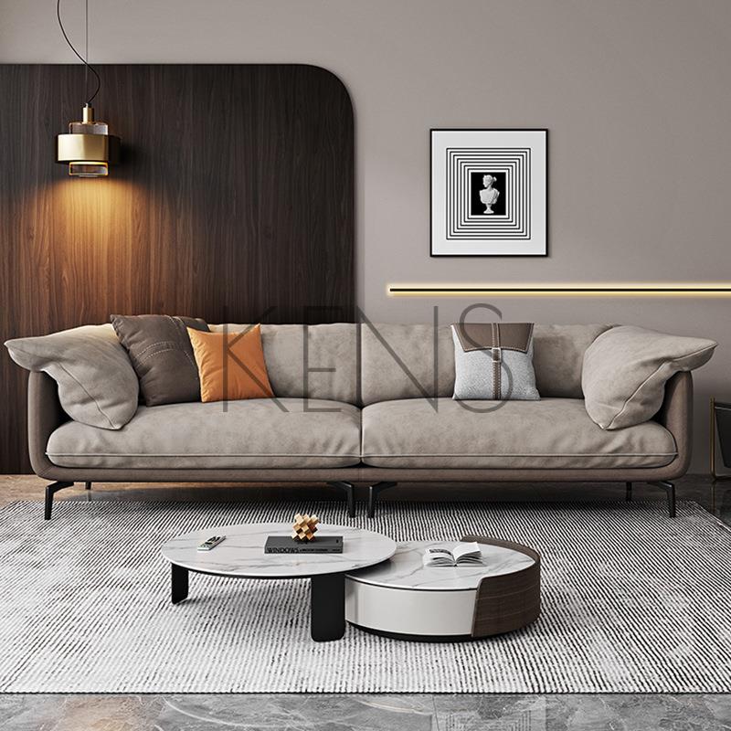 【KENS】沙發 沙發椅 意式輕奢科技布沙發現代簡約小戶型客廳三人位組合乳膠布藝沙發