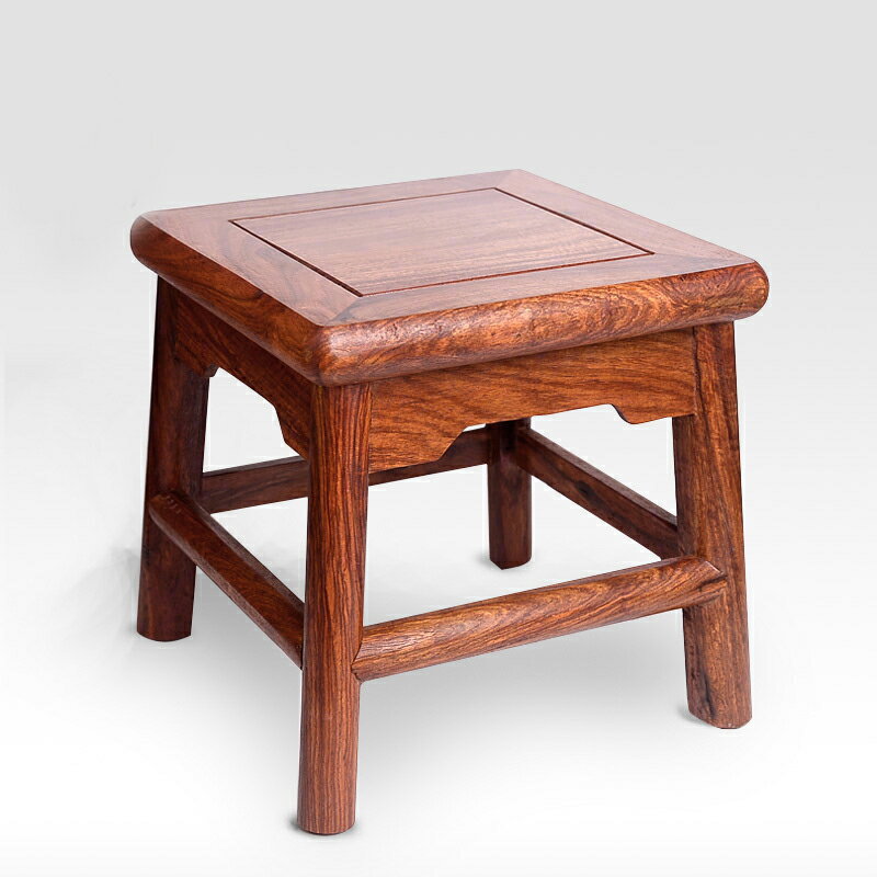 花梨木圓角家用仿古木凳子方凳實木原木矮凳換鞋凳木質兒童凳