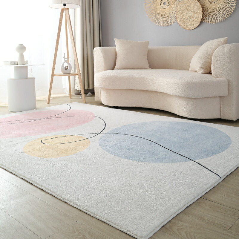 仿羊絨輕奢高級地毯客廳茶幾毯沙發北歐家用地毯臥室地墊大面積