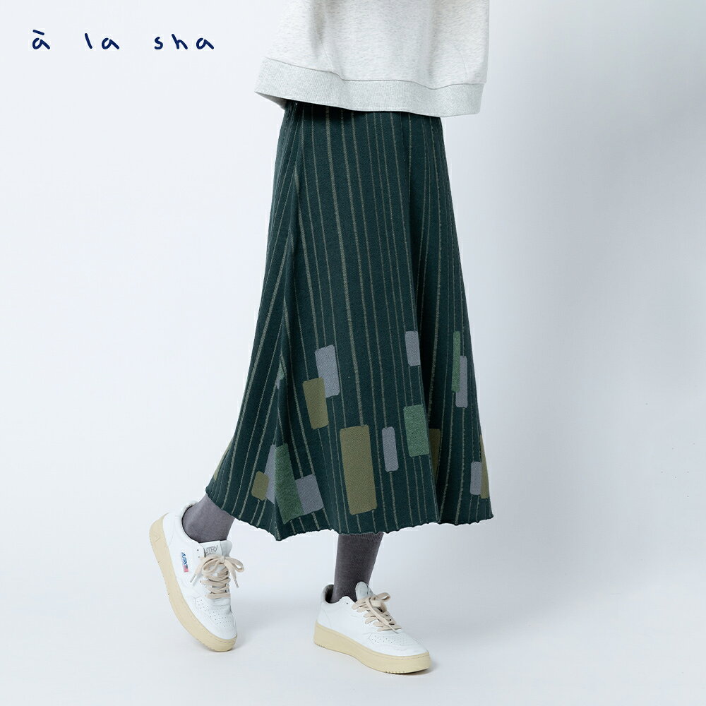 a la sha 小色塊針織裙 1