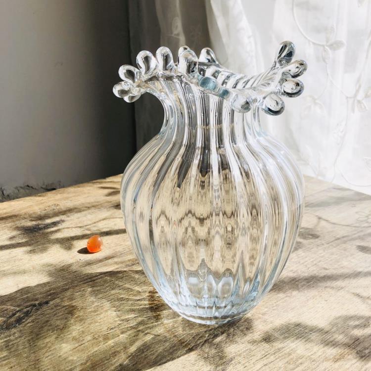 曼迪森網紅ins風法式輕奢高檔透明玻璃花瓶擺件客廳插花水養鮮花❀❀城市玩家