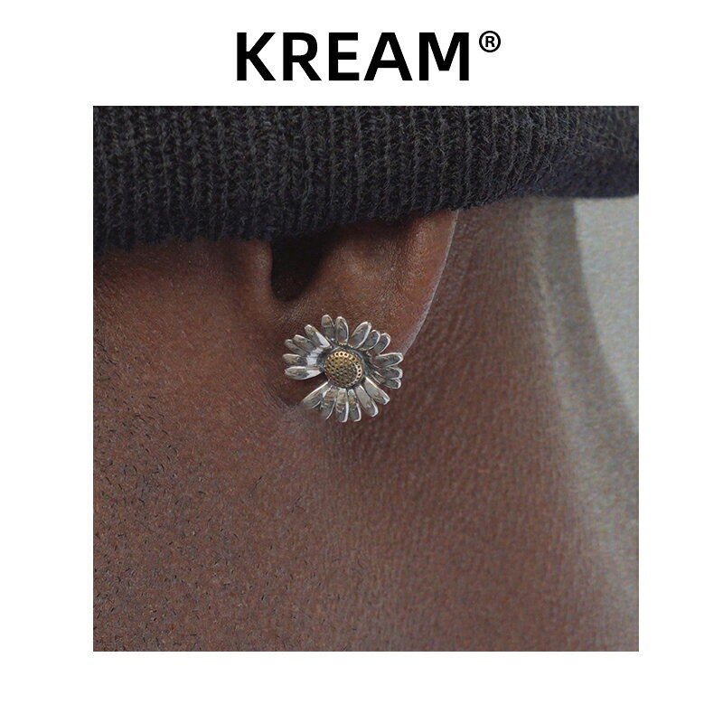s925 daisy earring 純銀雛菊耳釘男hiphop女ins同款耳飾