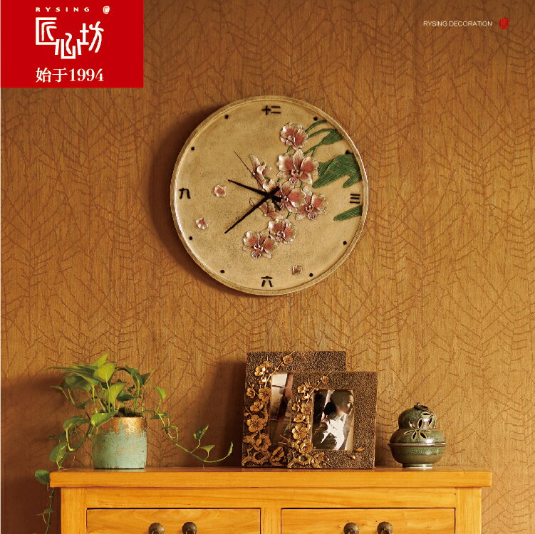 匠心坊中式創意浮雕超靜音掛鐘客廳掛表家居裝飾品時鐘藝術鐘表