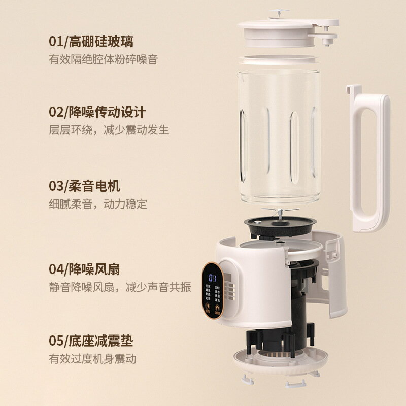跨境110V豆漿機全自動輔食機破壁機小型家用多功能小型便攜榨汁機-創美