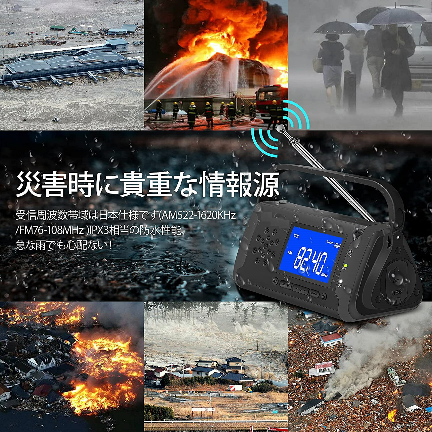 MD-097手搖發電機/戰爭MRE避難防災應急戰備物資太陽能發電手機USB充電 3