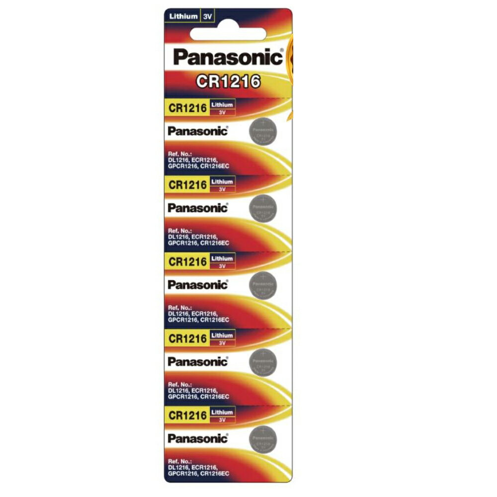 【國際牌Panasonic】CR1216鋰電池3V鈕扣電池 單卡5顆入 排裝(公司貨)