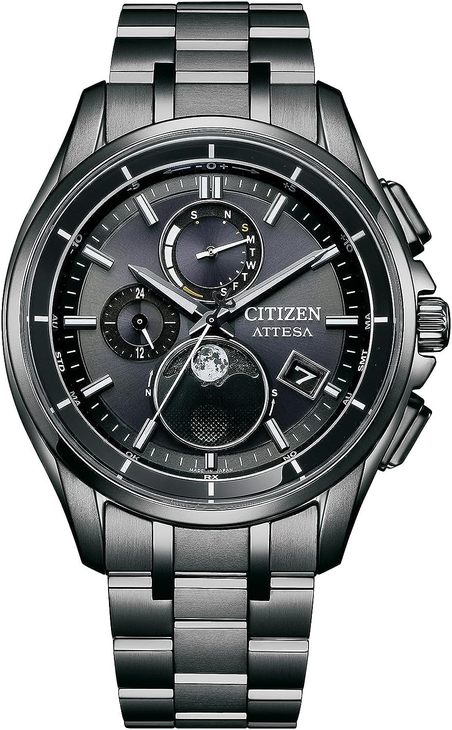 日本公司貨 星辰 CITIZEN 光動能 時尚 黑色手錶 BY1006-62E 24時區 電波對時 10氣壓 防水 月盈虧 禮物