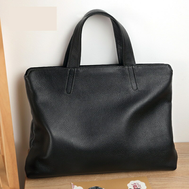 公事包真皮手提包-休閒經典牛皮筆電男包包74cv22【獨家進口】【米蘭精品】