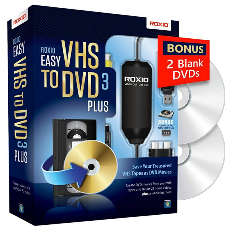 [3美國直購] 美國暢銷軟體 Roxio Easy VHS to DVD 3 Plus VHS, Hi8, V8 Video to DVD or Digital Converter
