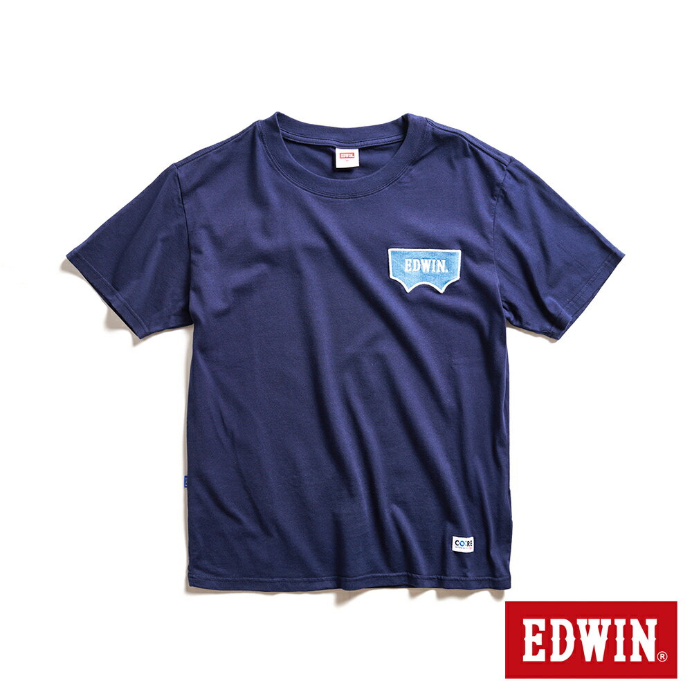 EDWIN 再生系列 CORE小LOGO短袖T恤-男女款 丈青色 #滿2件享折扣