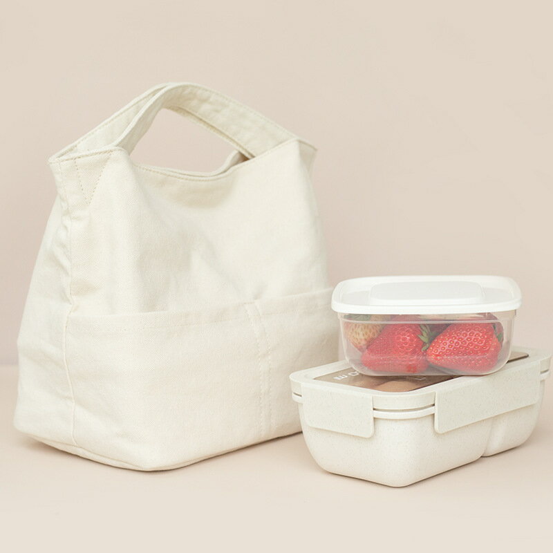 手提保溫袋帆布日式大號午餐包便當包飯盒袋學生帶飯包野餐包