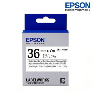 EPSON LK-7WBVN 白底黑字 標籤帶 耐久型 (寬度36mm) 標籤貼紙 S657410