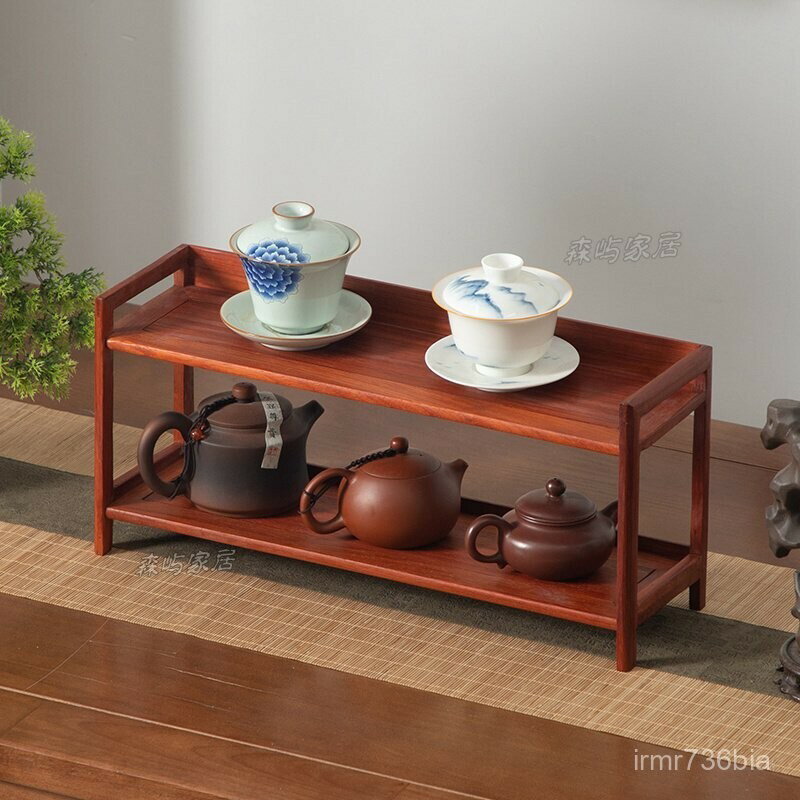 【免運 可開發票】茶具收納架 置物架 桌麵實木茶壺架簡約小型多功能置物架紫砂壺擺放架現代茶具茶葉架