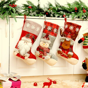韓版創意圣誕襪禮品袋長毛立體雪人老人麋鹿禮物袋糖果袋新款