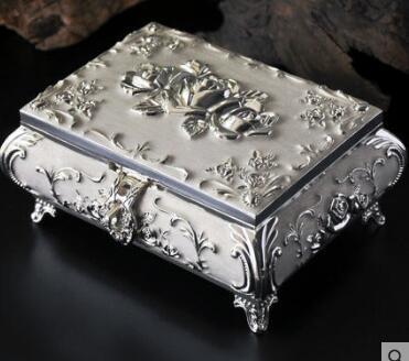 磨砂質感 內置鏡面狄安娜手飾品收納盒復古歐式韓國公主首飾盒珠寶盒戒指盒lk