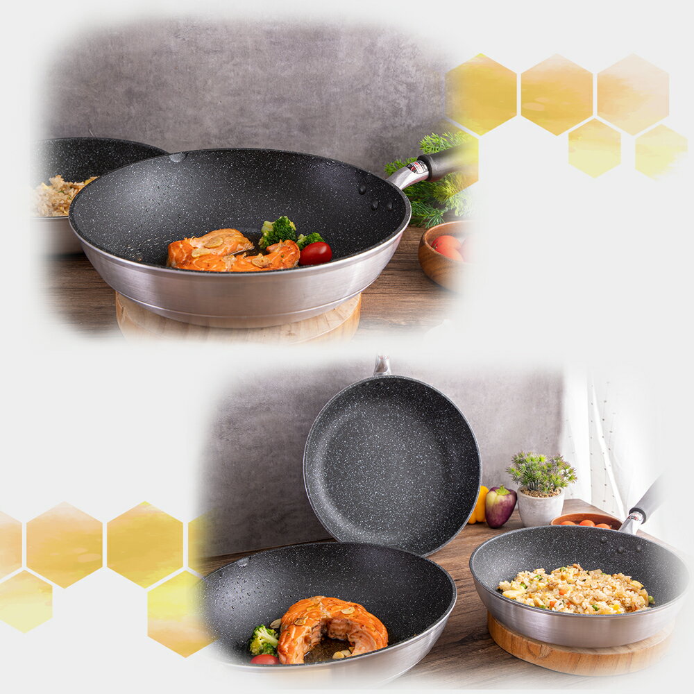 【日本北陸hokua】日本製大金流光系列不沾炒鍋30cm(含蓋)可用金屬鏟 7