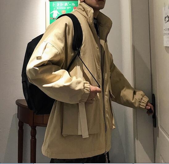 FINDSENSE品牌2018 新款 韓國 長袖 潮流上衣 純色 工服 棉衣 外套