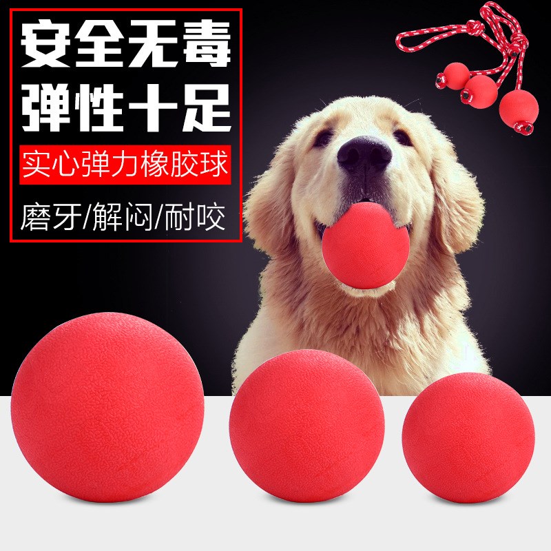 寵物狗狗玩具實心橡膠球訓練耐咬球寵物玩具球泰迪磨牙大型犬訓犬