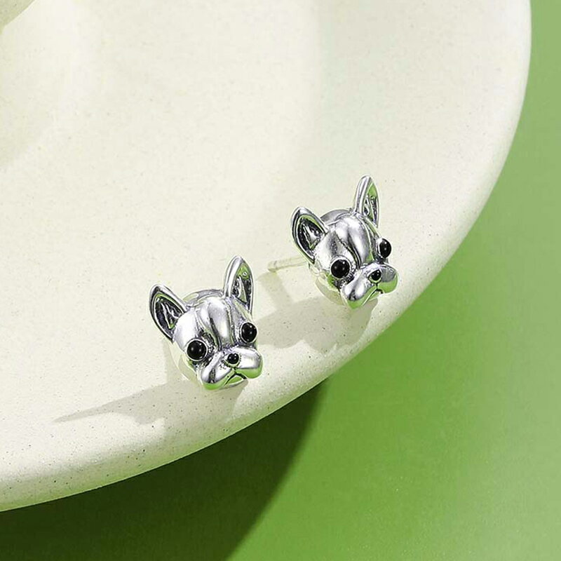 925純銀可愛小狗耳釘女高級感氣質簡約小巧耳環年新款潮耳飾
