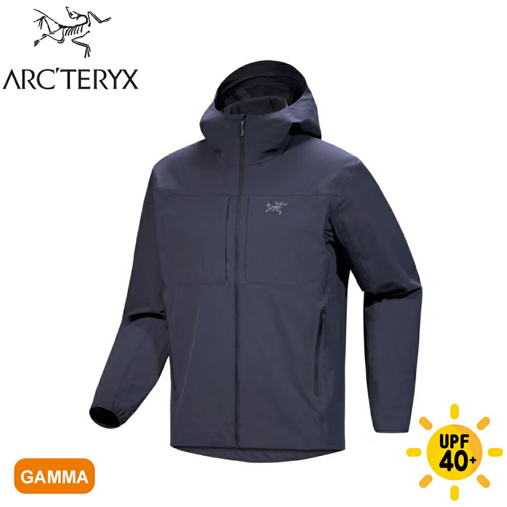 【ARC'TERYX 始祖鳥 男 Gamma 輕量軟殼外套《黑寶石》】X000009196/登山/連帽/防風