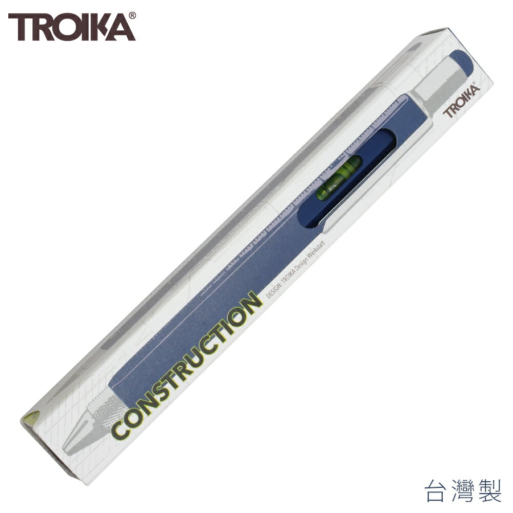 耀您館(臺灣製)德國TROIKA多功能5合1工程筆PIP20/BL深藍含觸控筆起子尺規水平儀原子筆多用途筆隨身筆工具筆【全館299超取免運】【APP下單點數4倍送】