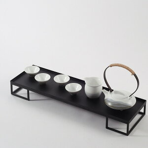 新中式禪意陶瓷茶具套裝水墨茶壺茶杯托盤樣板房軟裝飾品擺件