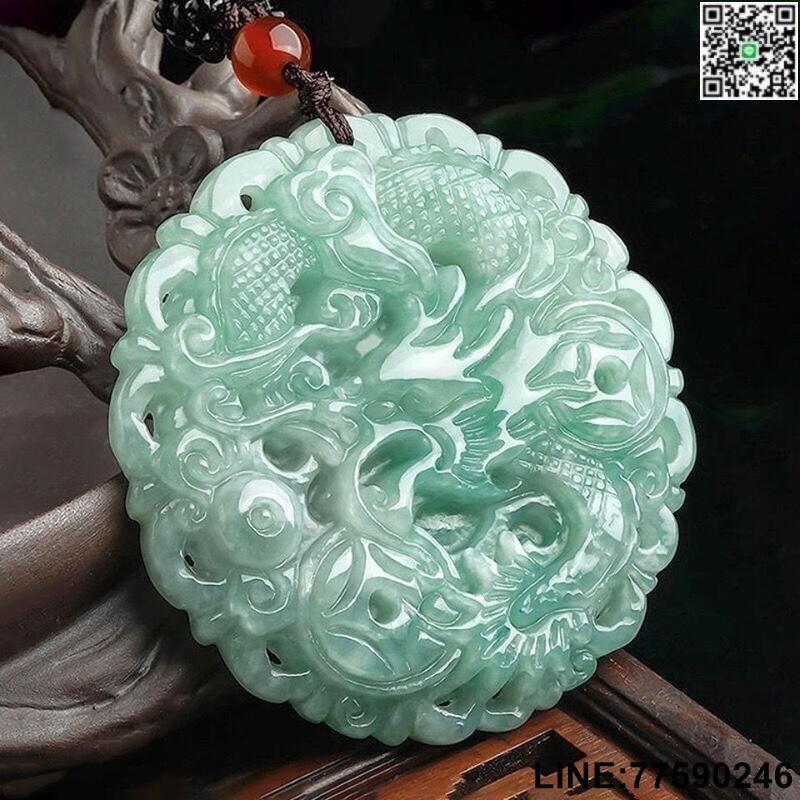 【歡樂購】【正品現貨】天然翡翠A貨正品富貴龍牌高檔掛件吊墜玉牌男神玉石禮物爆款龍鳳