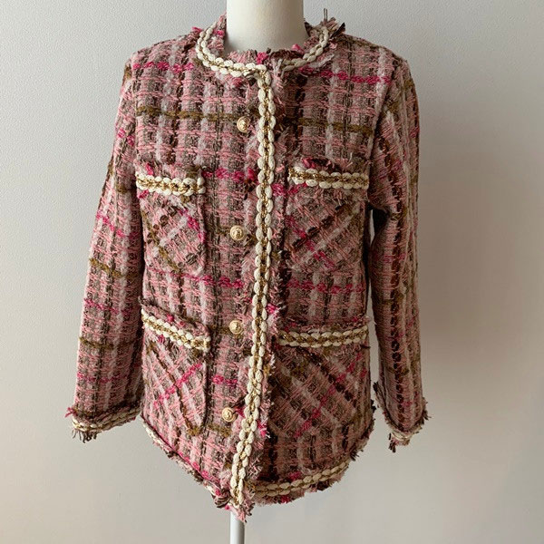 ANNAS 正韓 外套 粗花呢 小香 金屬釦 麻花 毛呢 格紋 小香風 名媛 貴婦 新年 過年 婚禮 西裝外套 韓國 2