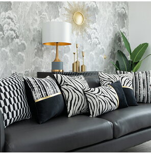 色織提花輕奢沙發抱枕客廳北歐風簡約純色飄窗腰枕