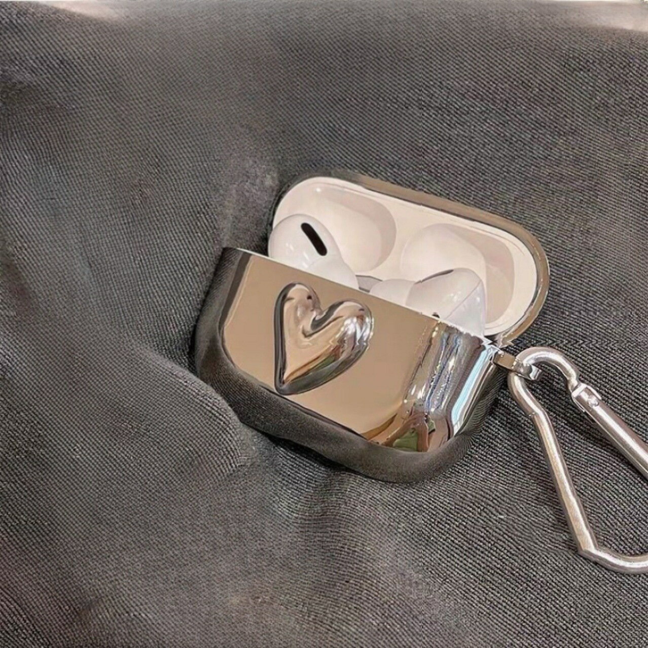 ins電鍍立體愛心適用AirPods1/2代保護殼蘋果pro/3無線藍牙耳機套【Snowbelle優選】