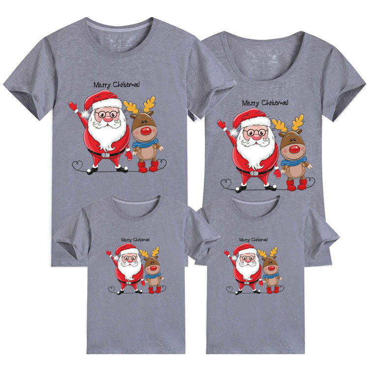 親子裝 純棉T恤 短袖T恤 聖誕節 聖誕老人 短T 全家福 團體服 童裝一家三口 一家四口 全家裝 母女裝 班服 櫻桃嚴選 6