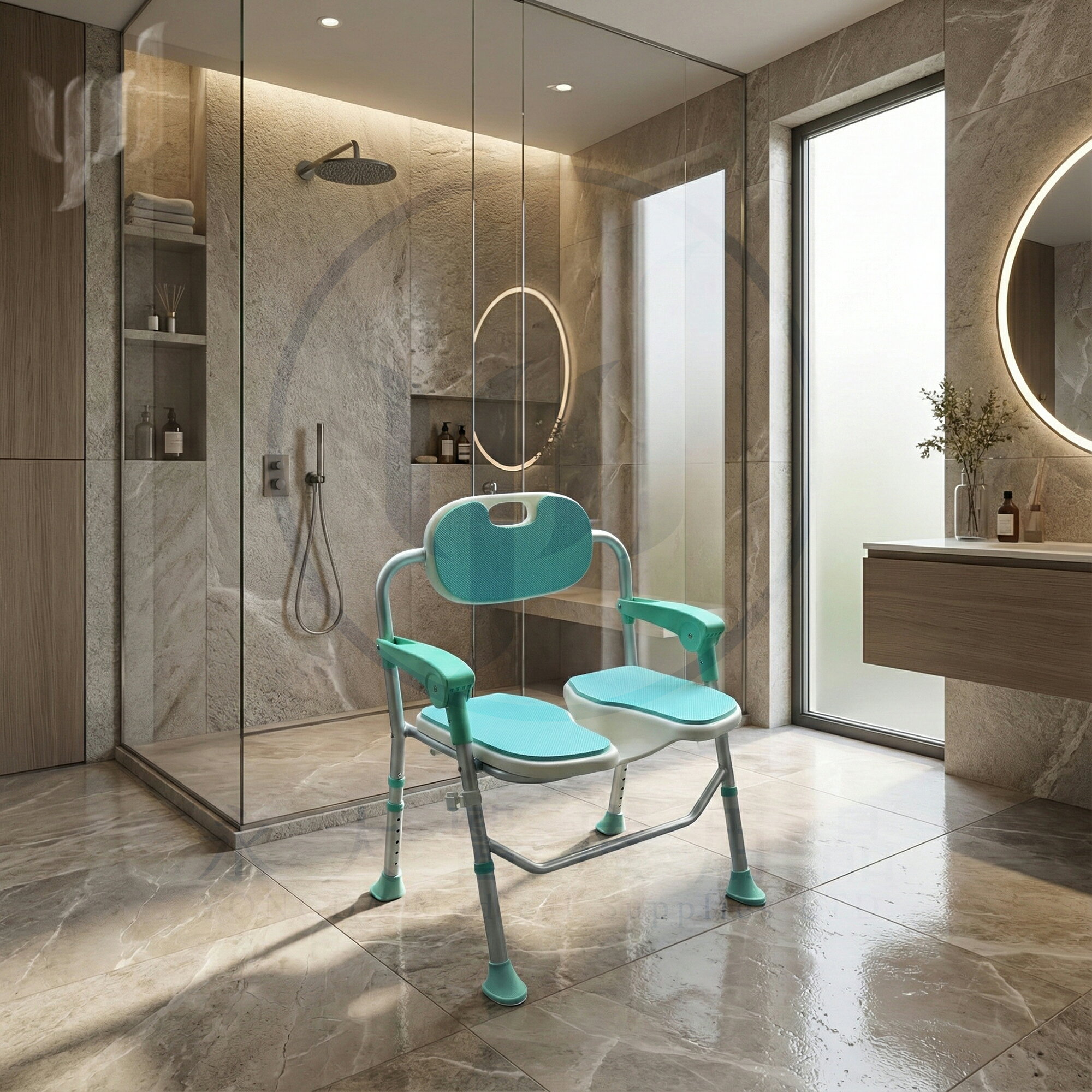 【永大醫療】《超大凹槽收合式鋁合金洗臀椅 | 洗澡椅 | 沐浴椅》$2380/台 (免運費)