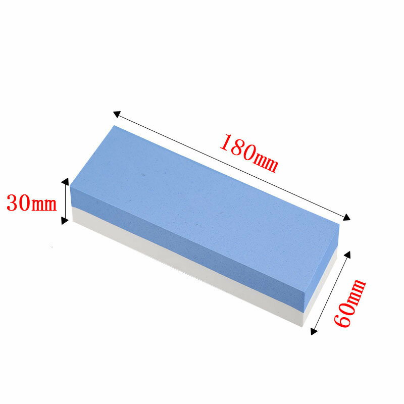 家用廚房白剛玉磨刀石1000/6000油石藍白雙面磨石竹底座套裝【博野五金】