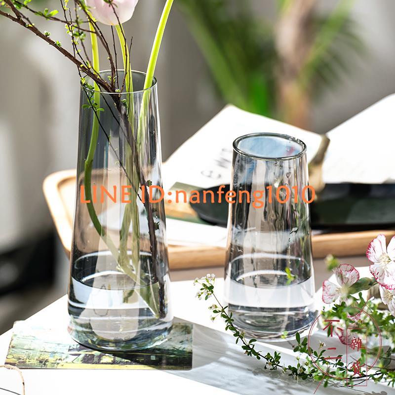 北歐簡約幻彩玻璃花瓶水培鮮花插花小花瓶客廳水養創意擺件【不二雜貨】