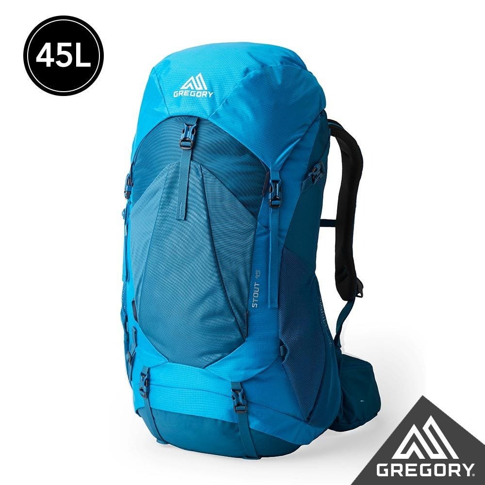 Gregory 男 45L STOUT登山背包 GG149375 界限藍/森林黑/漠石黃【野外營】健行包 背包