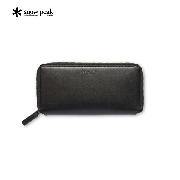 日本【SNOW PEAK】Long Leather Wallet 長款皮革錢包 / 戶外防水 / 黑