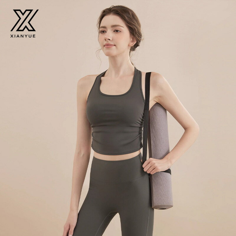 【元素運動】2025春夏新款瑜伽背心女修身顯瘦外穿工字美背健身服運動內衣