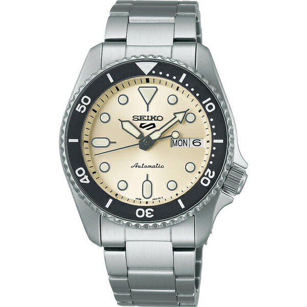 SEIKO 精工錶 5 Sports 系列 機械錶 4R36-14B0S(SRPK35K1)-38mm-米白面鋼帶【刷卡回饋 分期0利率】【APP下單22%點數回饋】