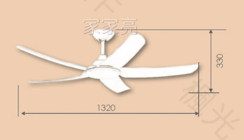 楓光吊扇 52吋 DC吊扇 天鵝系列 珍珠白平光黑3D ABS葉片 DC省電變頻 內附DC專用遙控器 正反轉功能 (A Light) 1