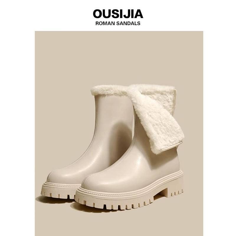 免運 日系 雪靴 雪地靴 女 2024新款 冬季 女鞋 加絨加厚 女靴子 厚底 小短靴 保暖冬鞋 棉鞋 防水 抗寒 6