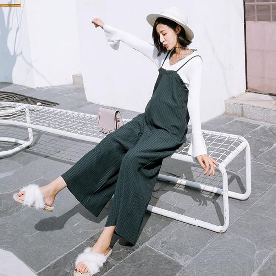 孕婦春裝褲子春夏薄款孕婦背帶褲春秋時尚潮媽外穿懷孕期