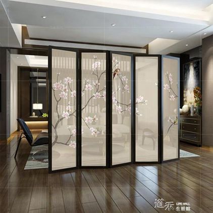 隔斷客廳玄關實木辦公室簡約現代折屏半透明可行動折疊 道禾生活館YYS