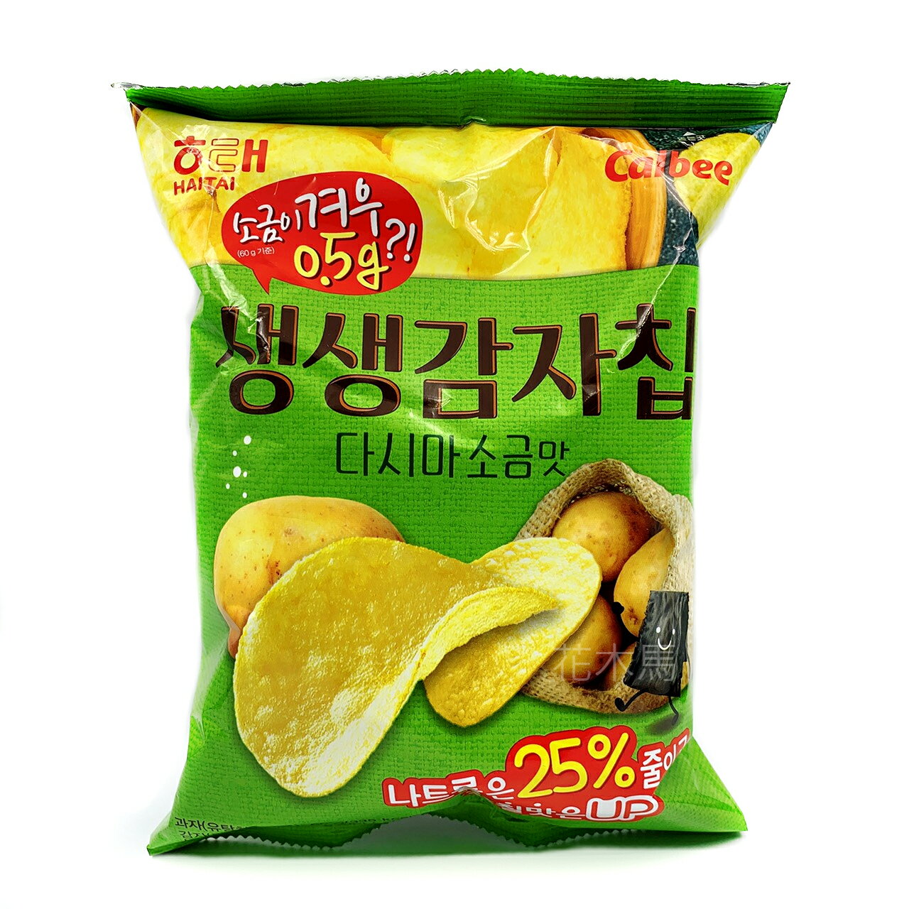 Haitai 海太洋芋片60g 鹽昆布炭烤洋蔥薯片calbee 海太洋芋片生生洋芋片烤洋蔥昆布鹽 花木馬進口食品專賣店直營店