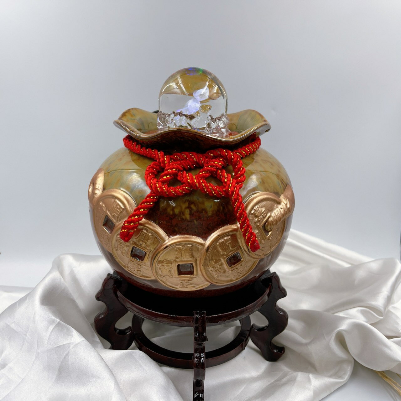 Sweet Heart 田芯開運精選 💯台灣現貨 MIT鶯歌 陶瓷 招財進寶 時來運轉 流水盆 含底座 (聚寶甕) 5