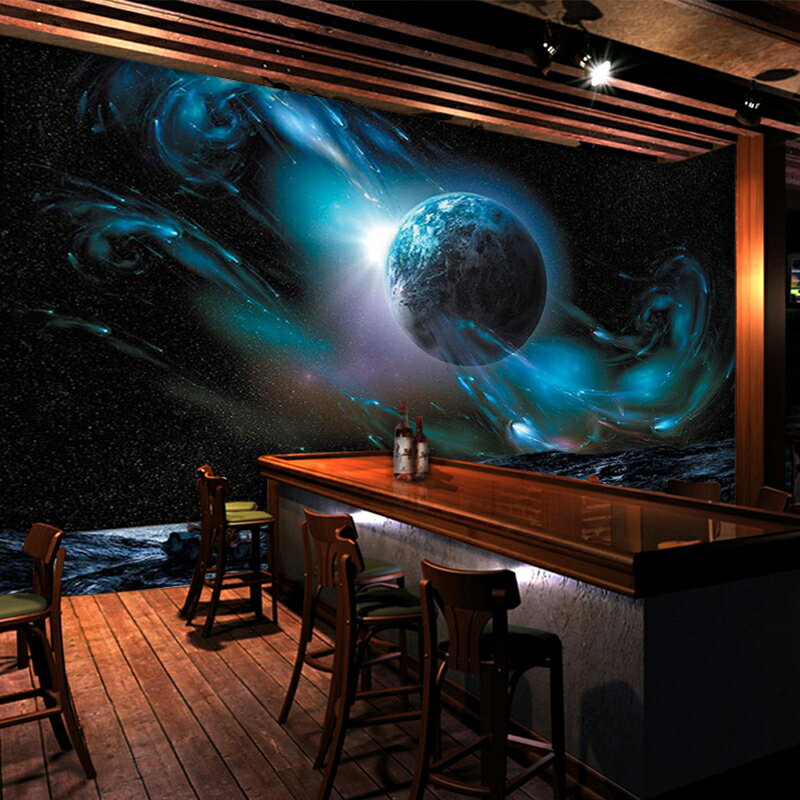 3D個性個性立體夢幻星空背景 炫酷酒吧臥室壁紙墻紙5d餐廳ktv網吧