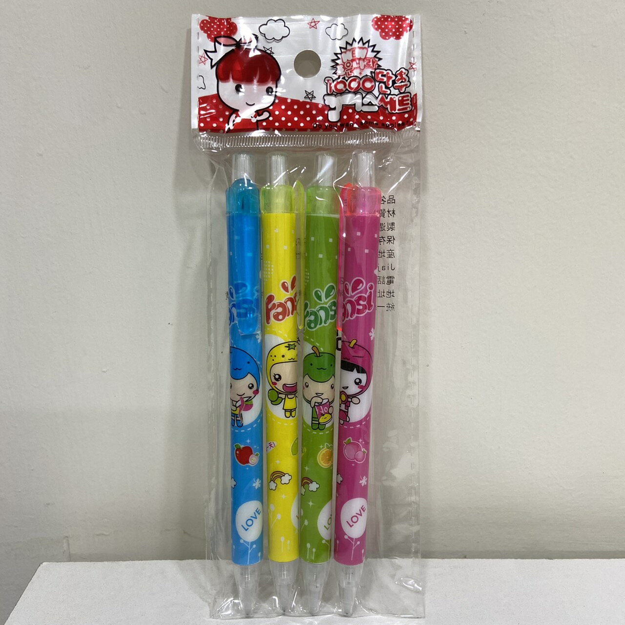 可愛水果娃娃自動鉛筆 自動鉛筆 (4支1組)