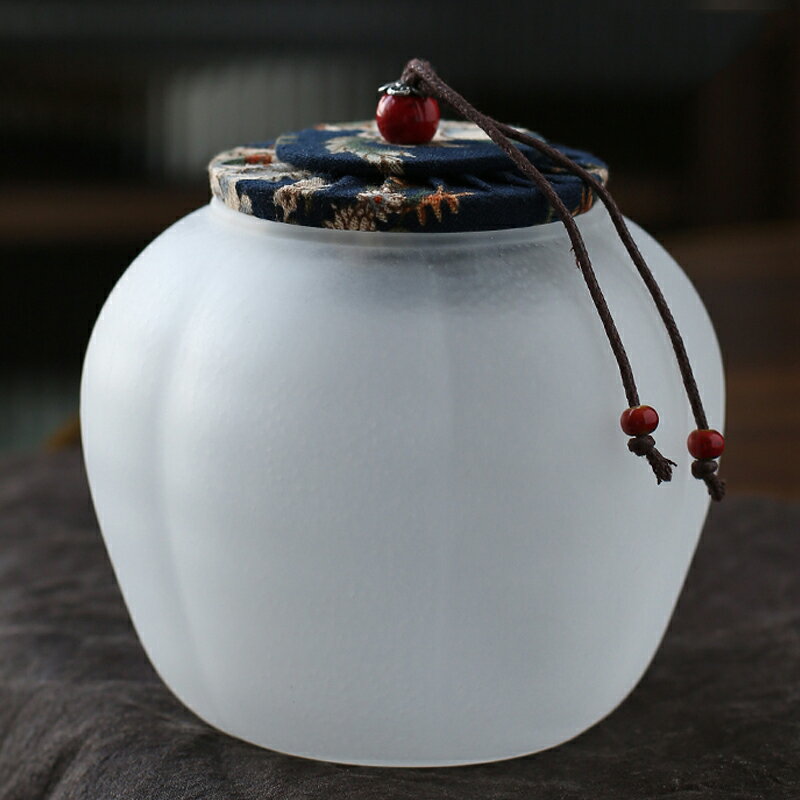唐豐玻璃茶葉罐大號密封罐云霧茶葉儲存罐加厚磨砂半斤裝儲物罐